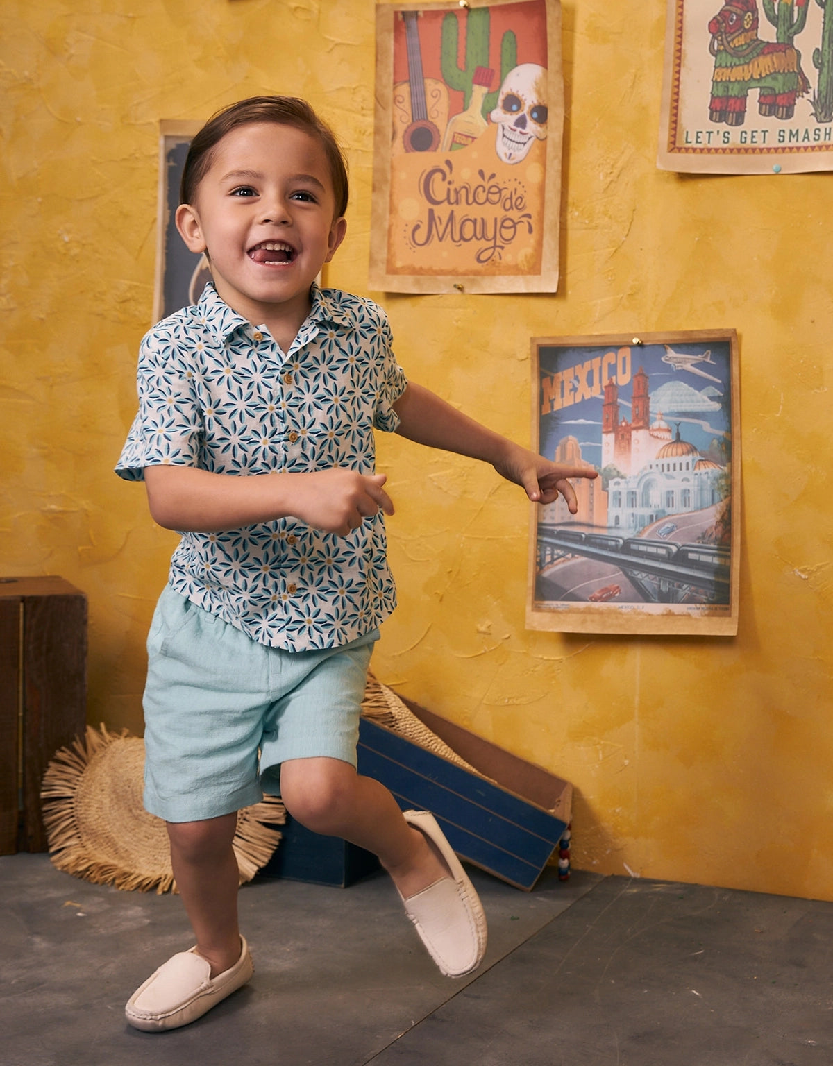 BABY BOYS LINEN BERMUDA SHORTS