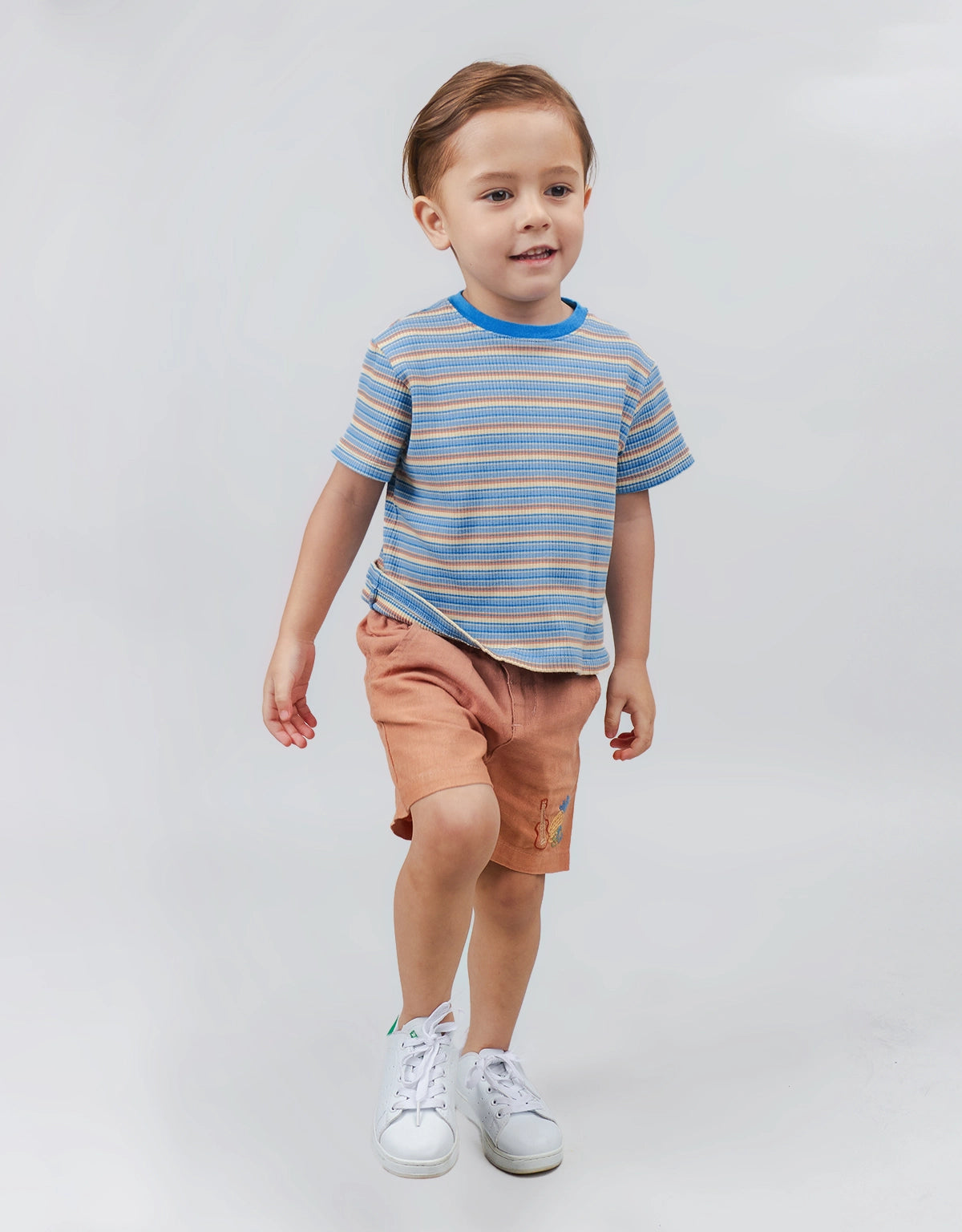 BABY BOYS STRIPE RIB JERSEY TEE