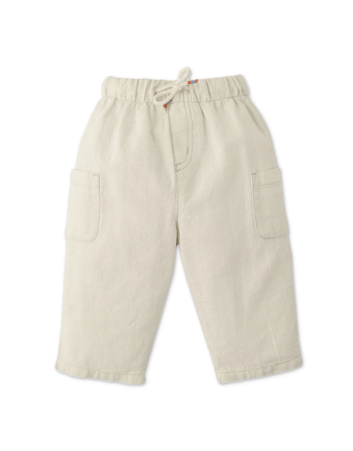 BABY BOYS LINEN PULL-ON DRAWSTRING PANTS