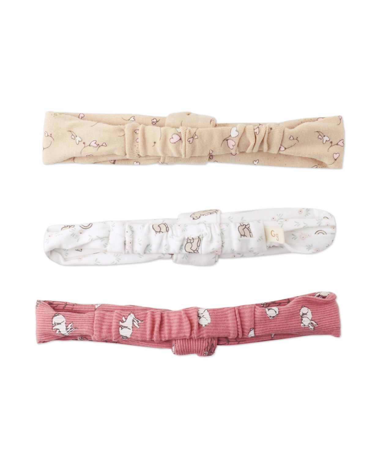 BABY LONDON 3-PIECE KNOTTED BOWS IN RIBBED FABRIC SET