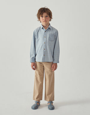 Edward Regular Straight Twill Pants with Striped Canvas Belt front view
