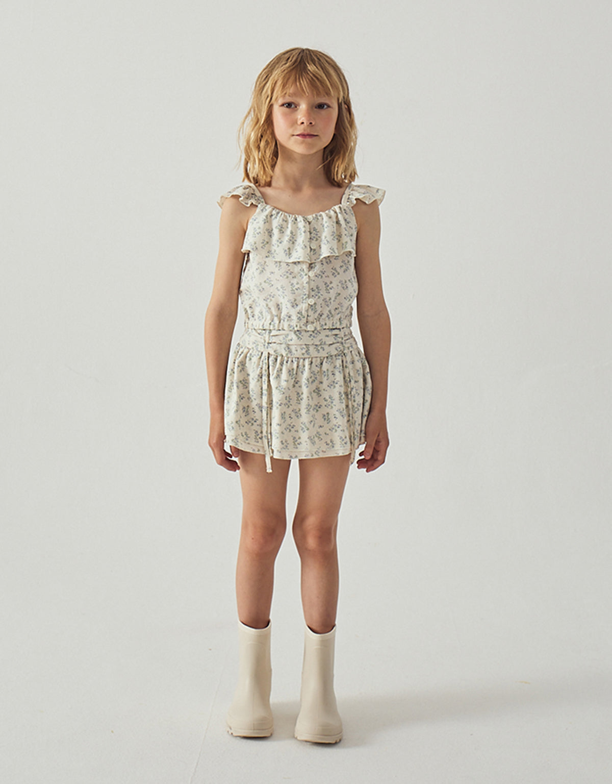 Ambessa Strappy Ruffled Top & Tiered Skirt Set
