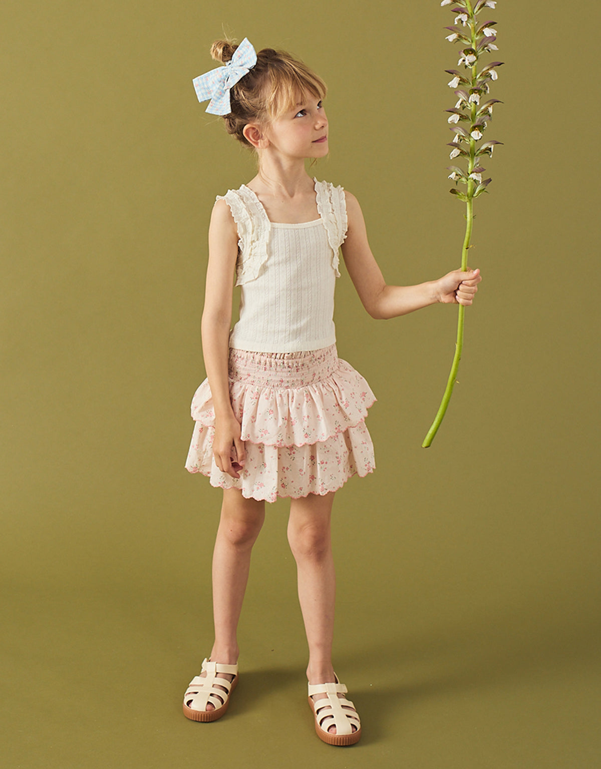 Bea Skort with Smocked Bodice & Embroidered Scallop style detail