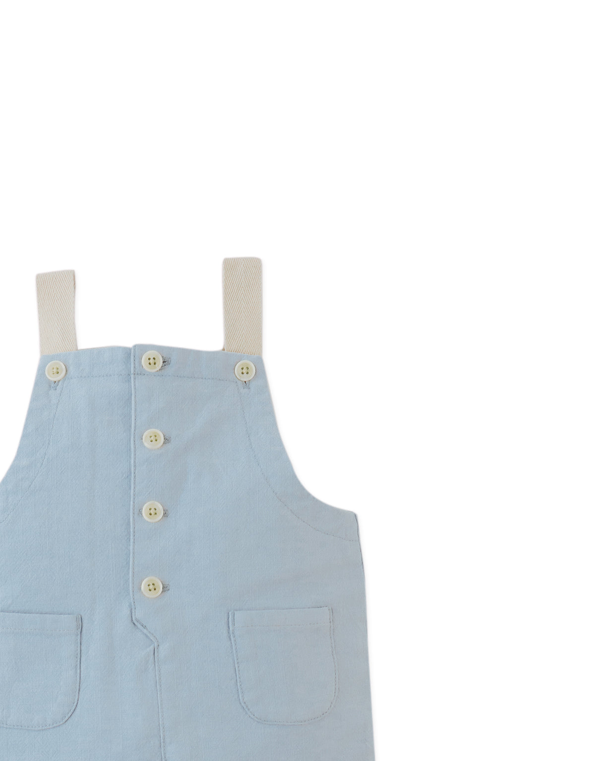 Baby Philip Linen Dungarees with Cotton Tape Straps style detail