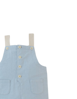 Baby Philip Linen Dungarees with Cotton Tape Straps style detail
