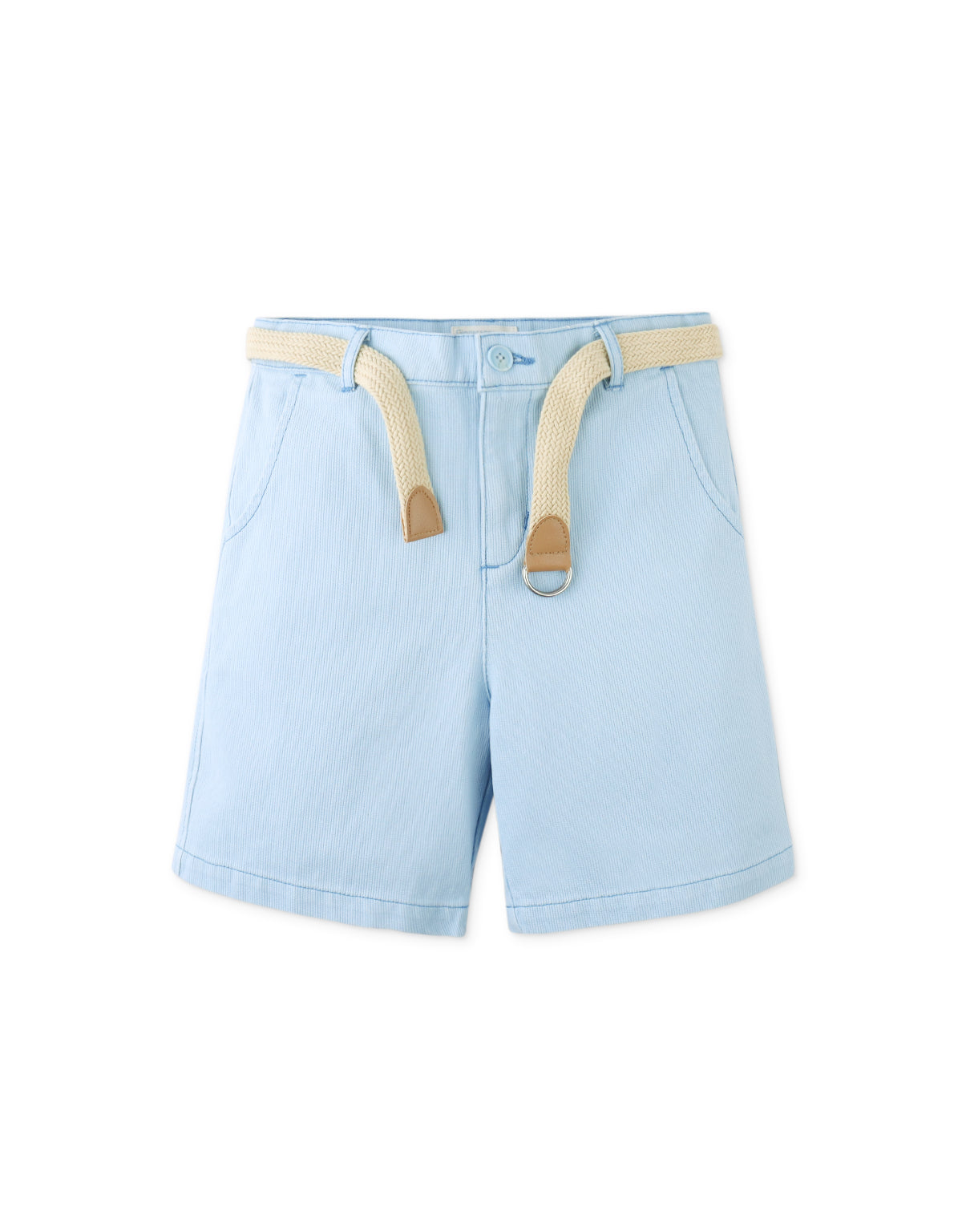 Sam Regular Fit Bedford Cord Shorts with Braided Cotton Belt