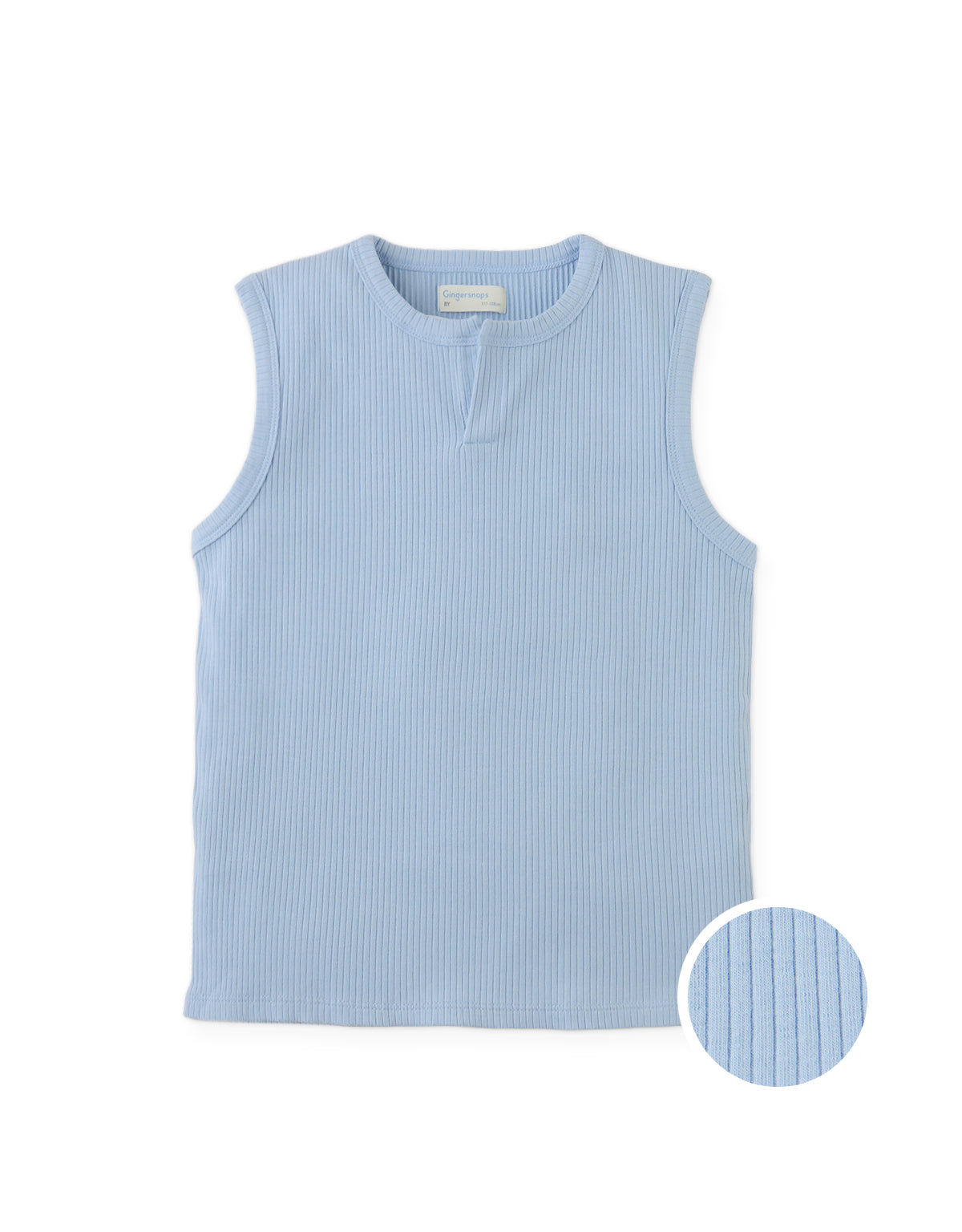 Rafael Henley Tank with Ribbed Texture