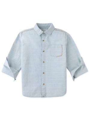 Julius Washed Denim Shirt with Contrast Thread product photo