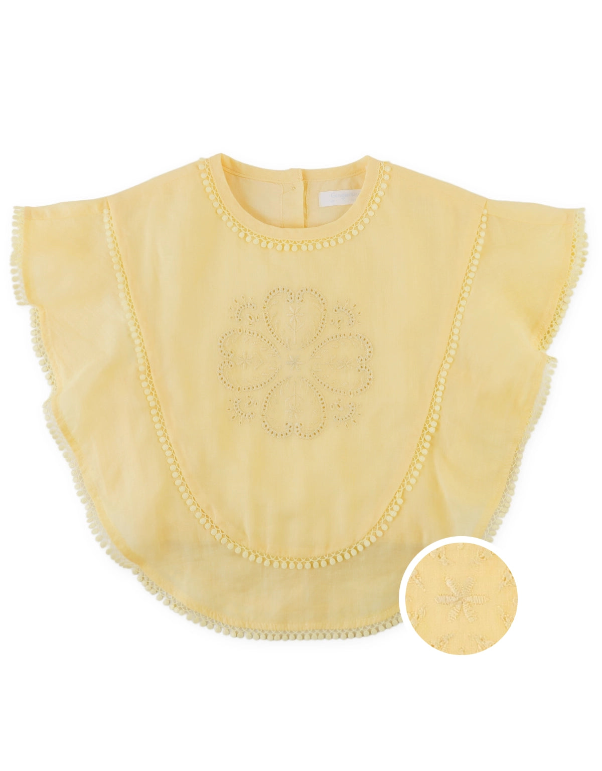Selene Top with Scalloped Trim and Ruffle Sleeves