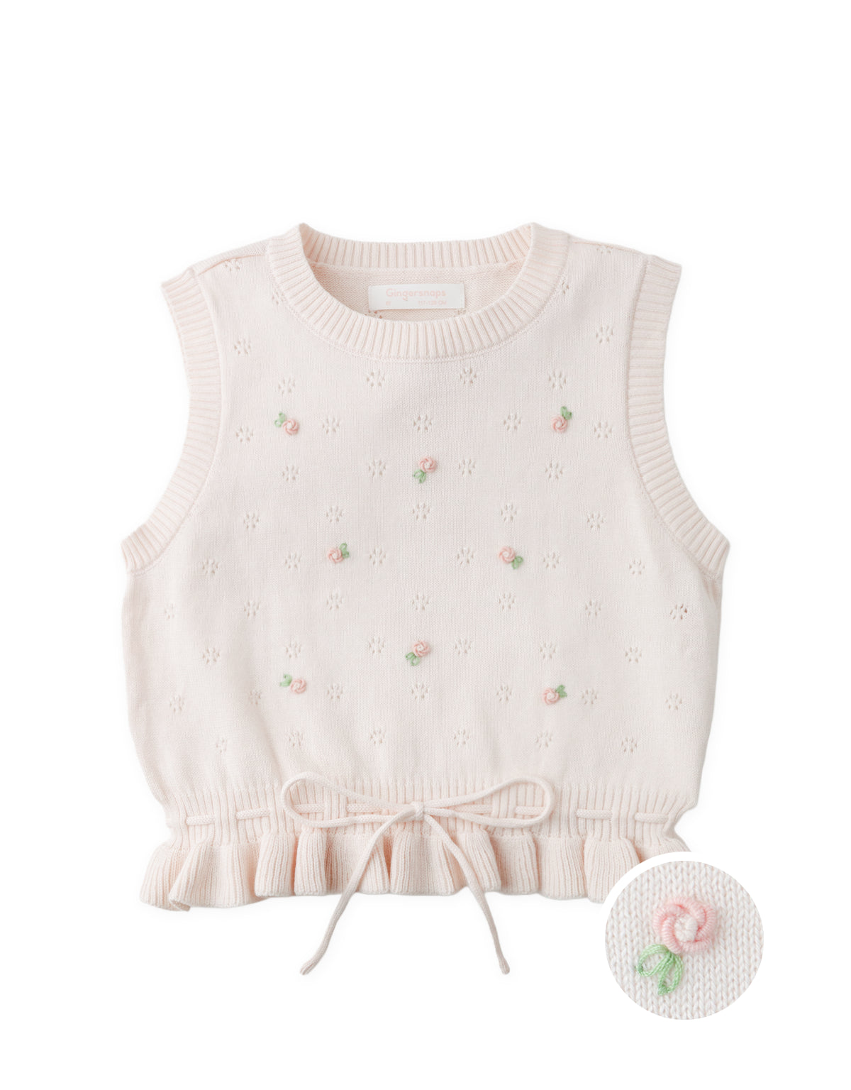 Yvonne Floral-Embroidered Pointelle Peplum Top