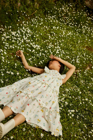 Chisa Tiered Smocked Maxi Dress with Ruffle Sleeves product photo