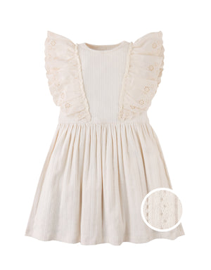 Liberty Multiribbed Dress with Eyelet Ruffle Sleeves product photo