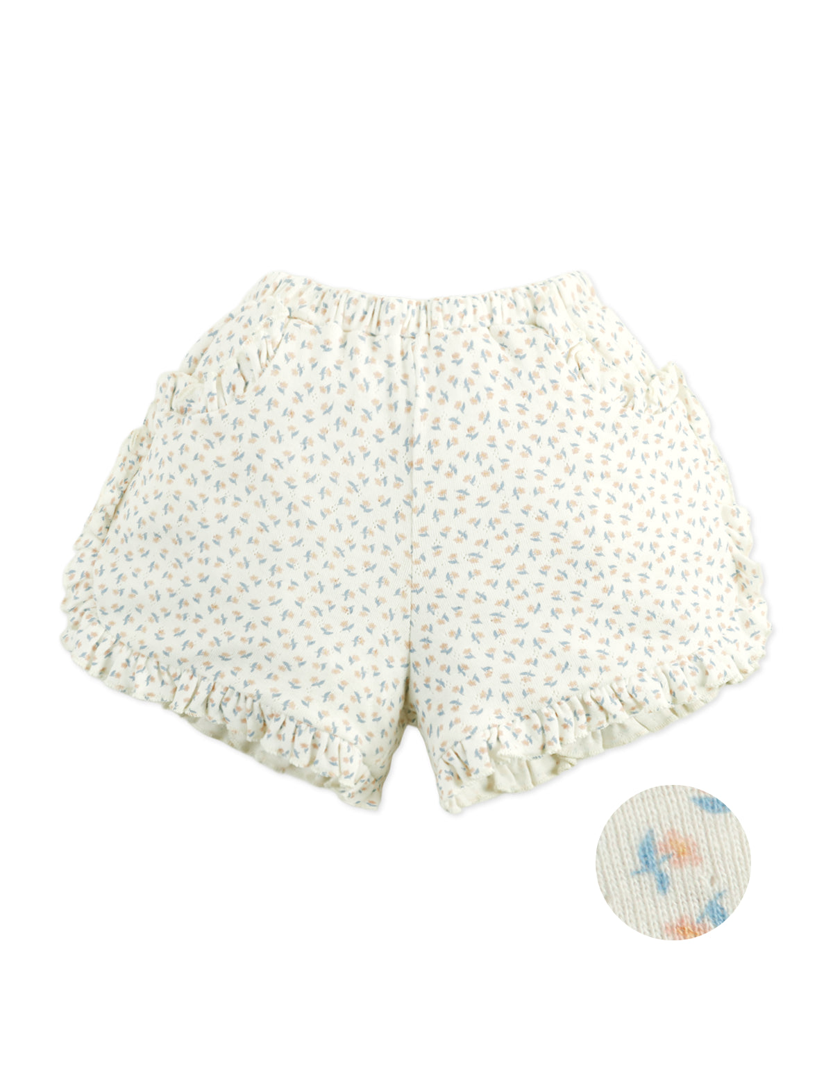 Dina Pointelle Shorts with All-Over Floral Print and Ruffles product photo