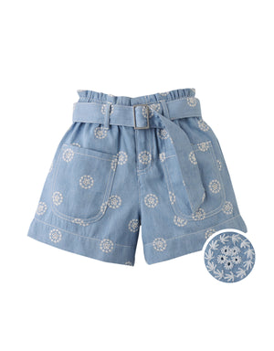 Amara Denim Shorts with Big Pockets & Belt product photo