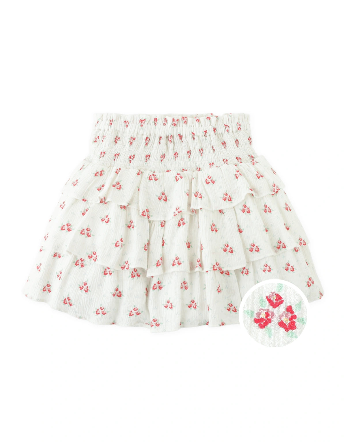 Louise Ditsy Floral Tiered Skort with Smocked Waist