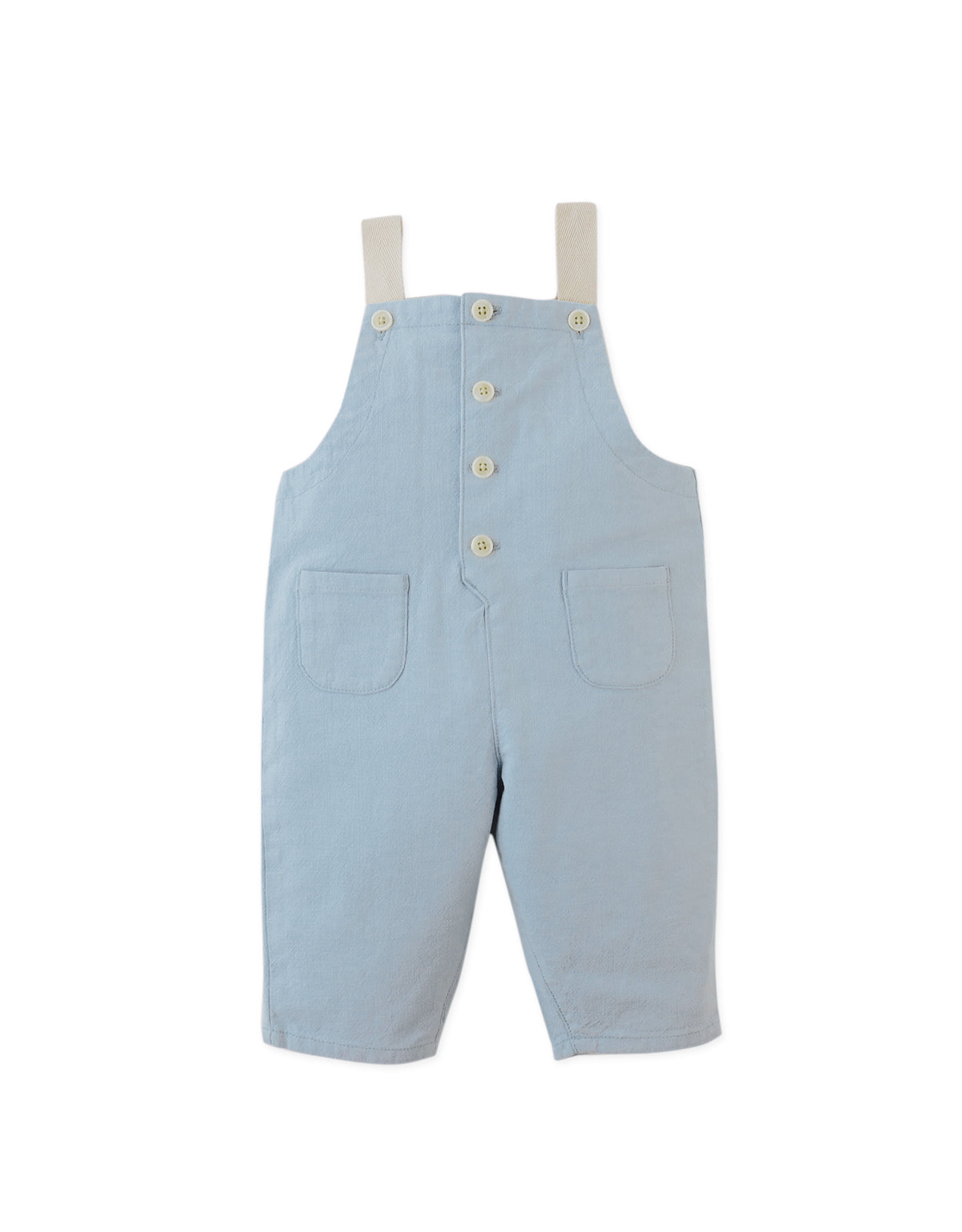 Baby Philip Linen Dungarees with Cotton Tape Straps
