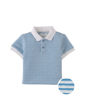 Baby Kirk Striped Textured Terry Polo Shirt product photo