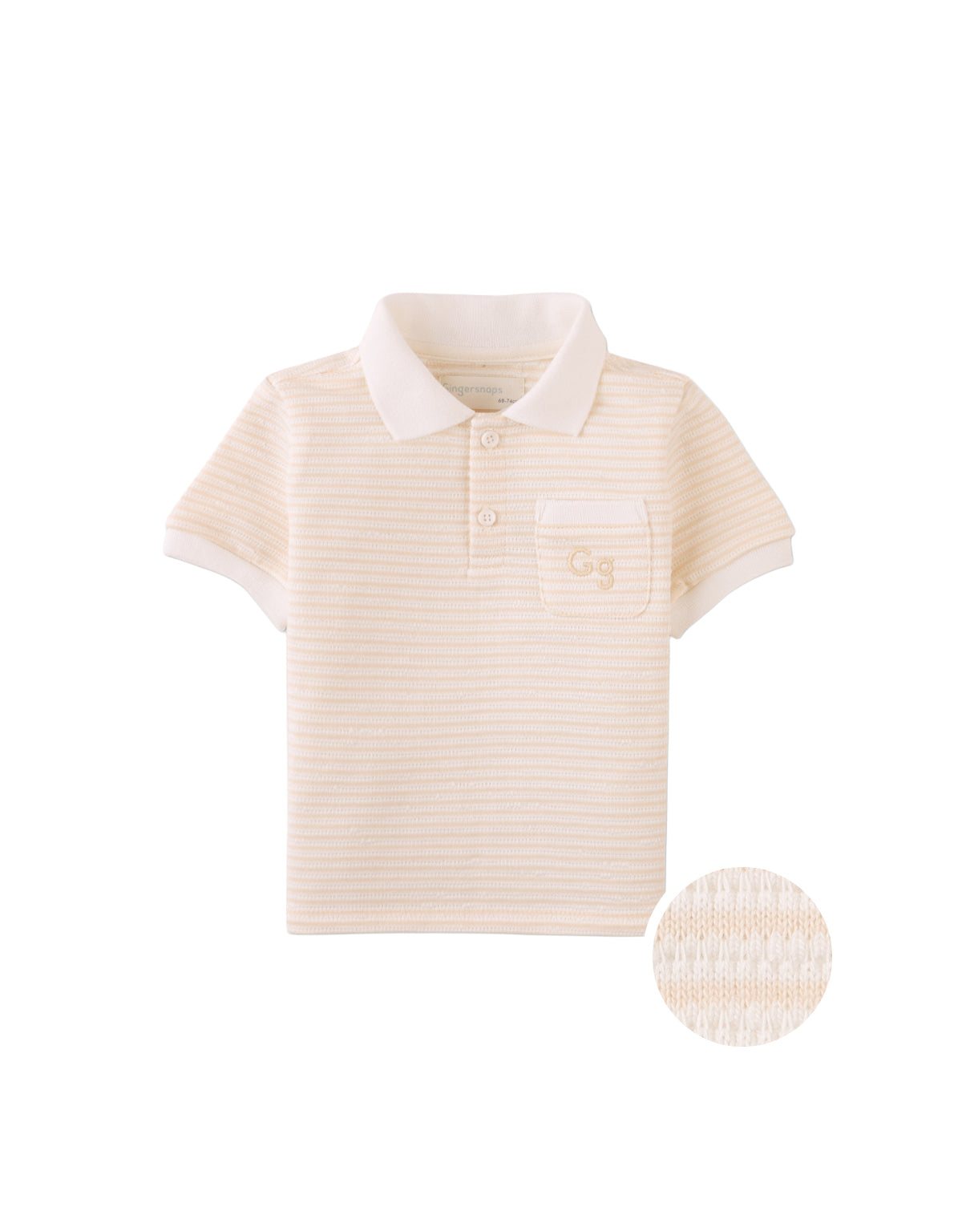 Baby Eren Textured Striped Polo Shirt with Pocket product photo