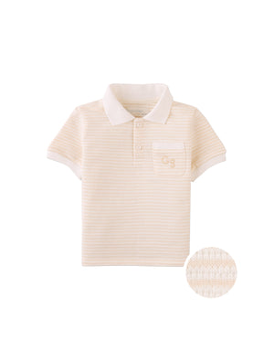 Baby Eren Textured Striped Polo Shirt with Pocket product photo