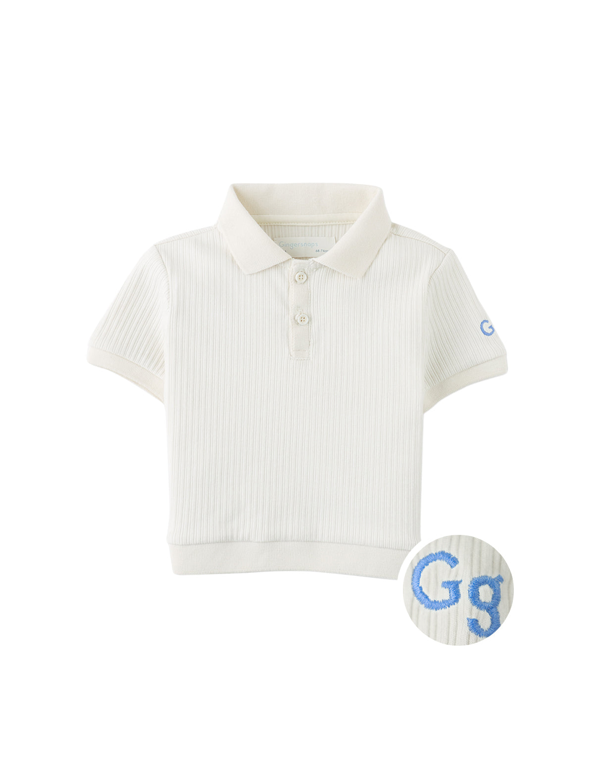 Baby Floch Polo Shirt with GG Logo Embroidery front view