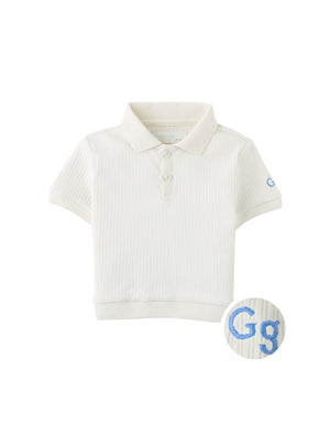 Baby Floch Polo Shirt with GG Logo Embroidery front view