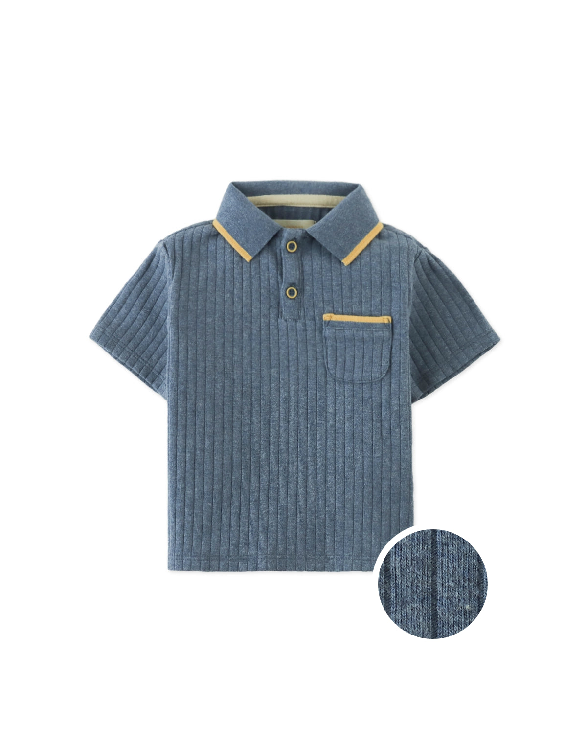 Baby Manu Ribbed Polo with Patch Pocket