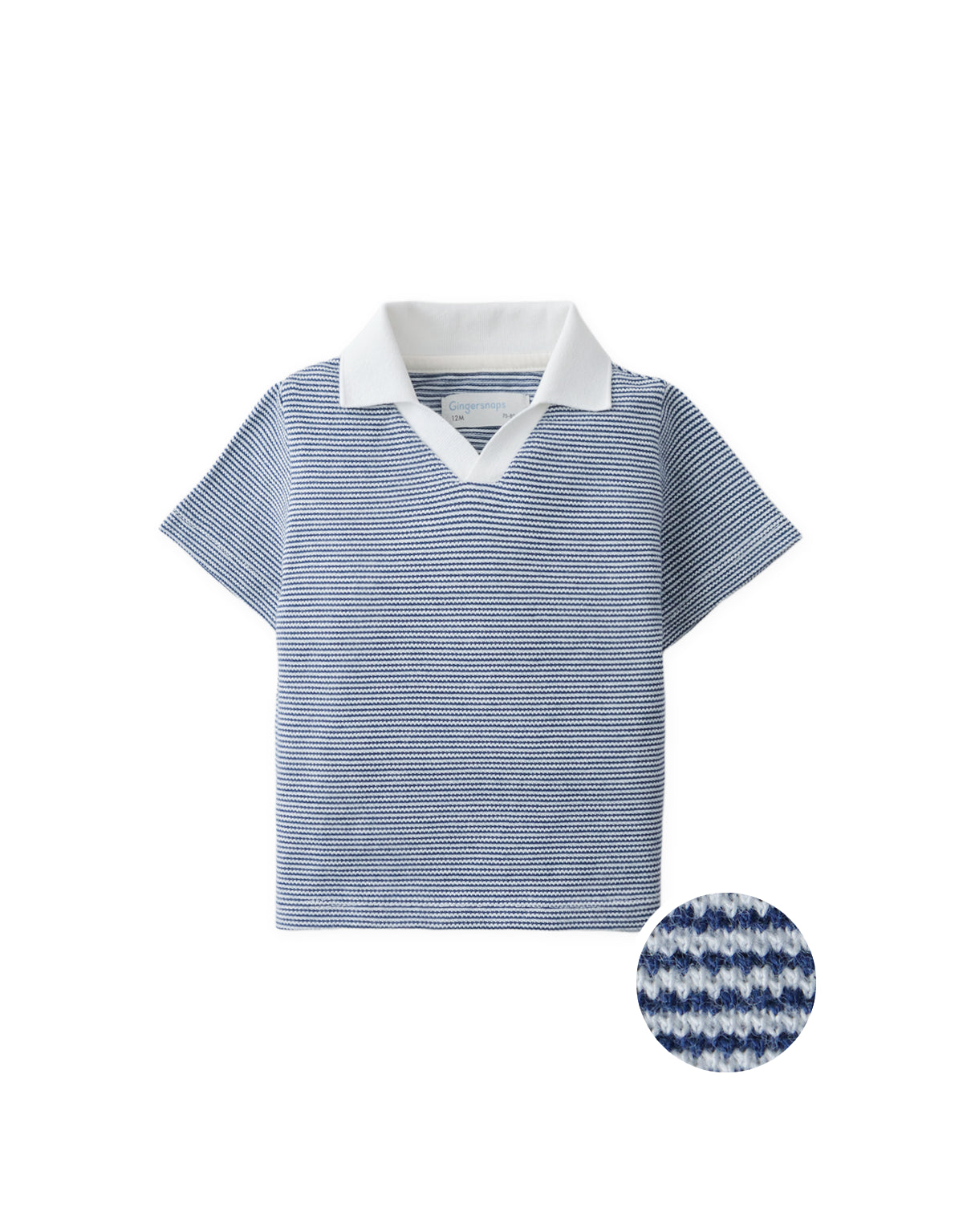 Baby Aaron Striped Honeycomb Piqué Polo