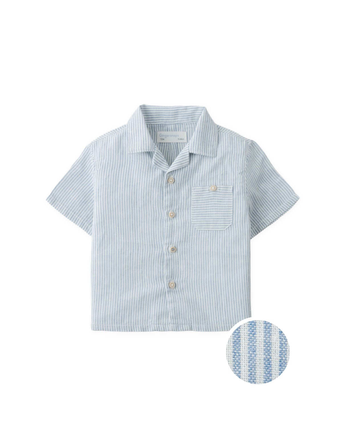 Baby Simon Striped Linen-Cotton Collar Shirt