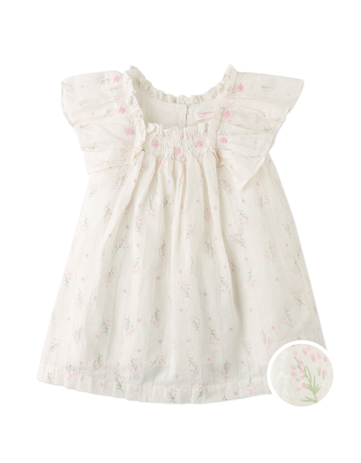 Baby Maia Embroidered Motif Dress with Smocking product photo