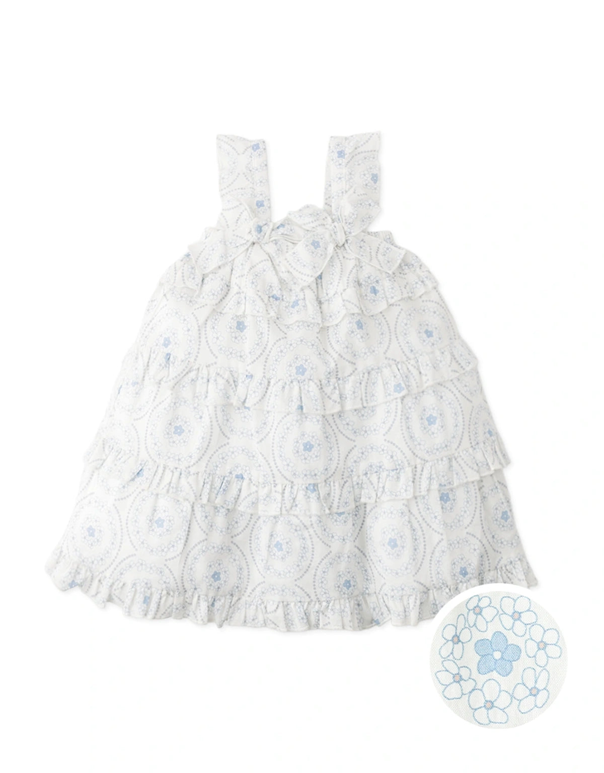 Baby Odessa Tiered Daisy Dress with Ruffles and Bow Appliqués
