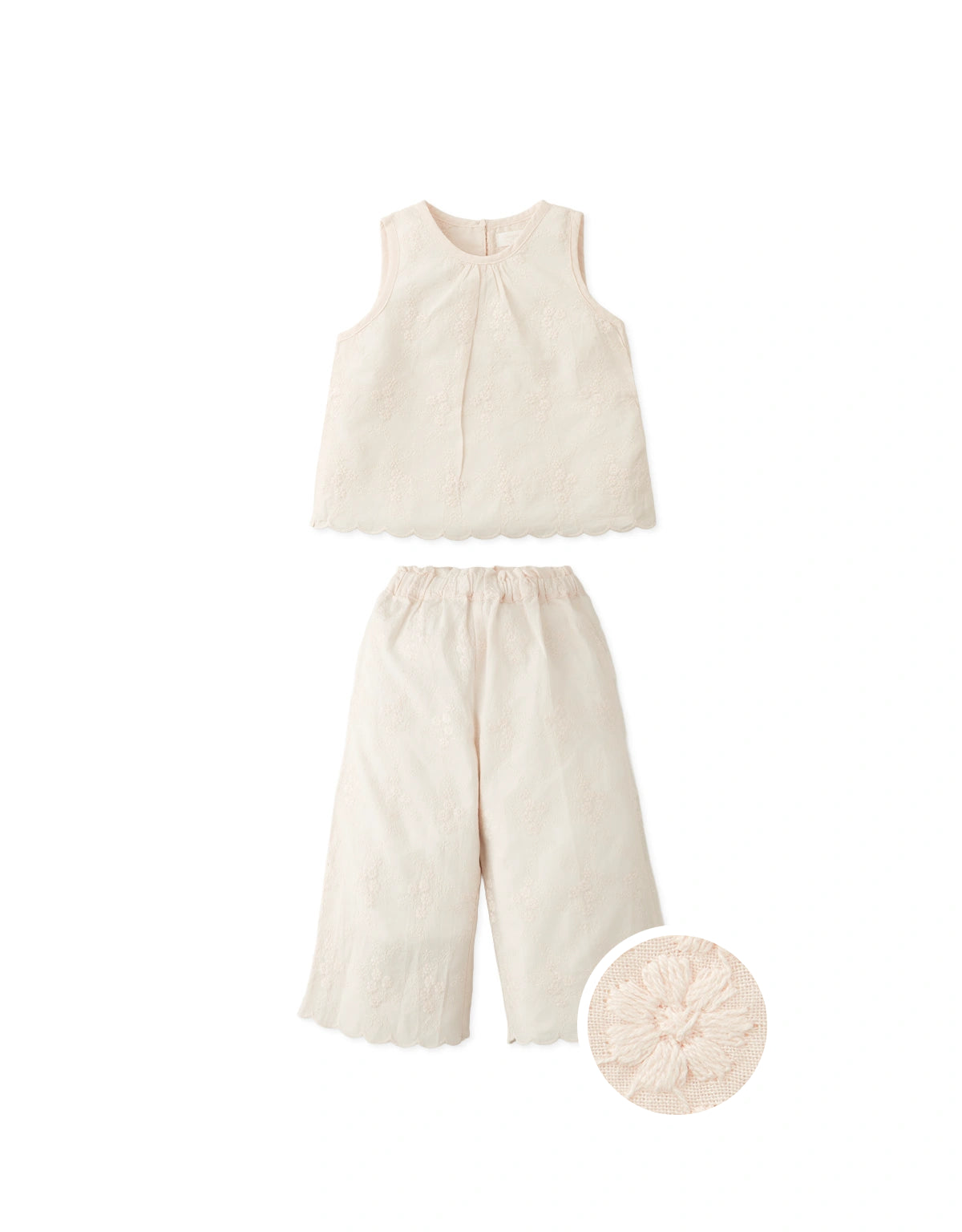 Baby Eula Embroidered Sleeveless Top and Pants Set