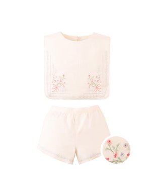 Baby Sharpay Embroidered Blouse & Shorts Set product photo