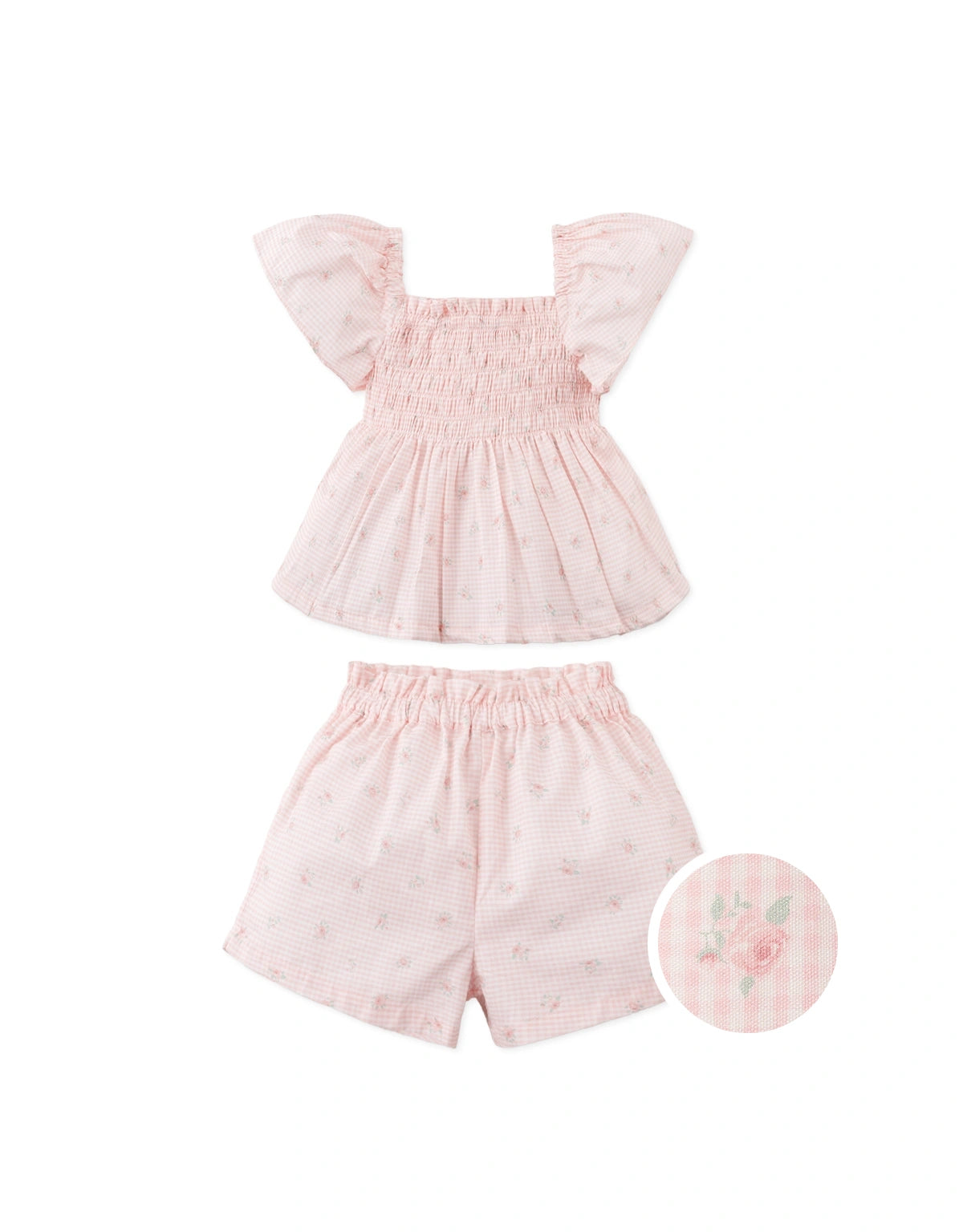 Baby Jana Ditsy Floral Gingham Top and Shorts Set