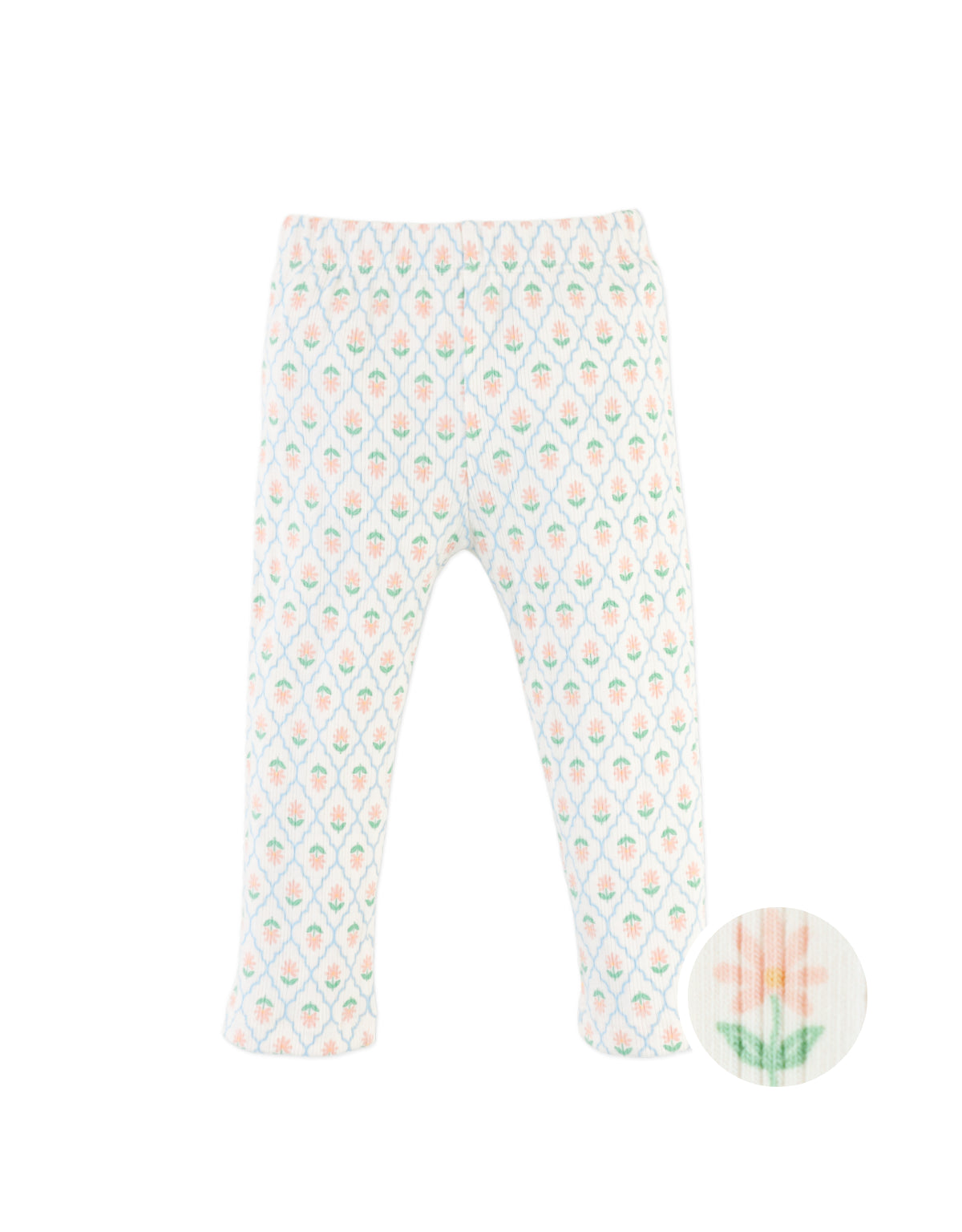 Baby Zoya Ribbed Leggings with Floral Damask Print product photo