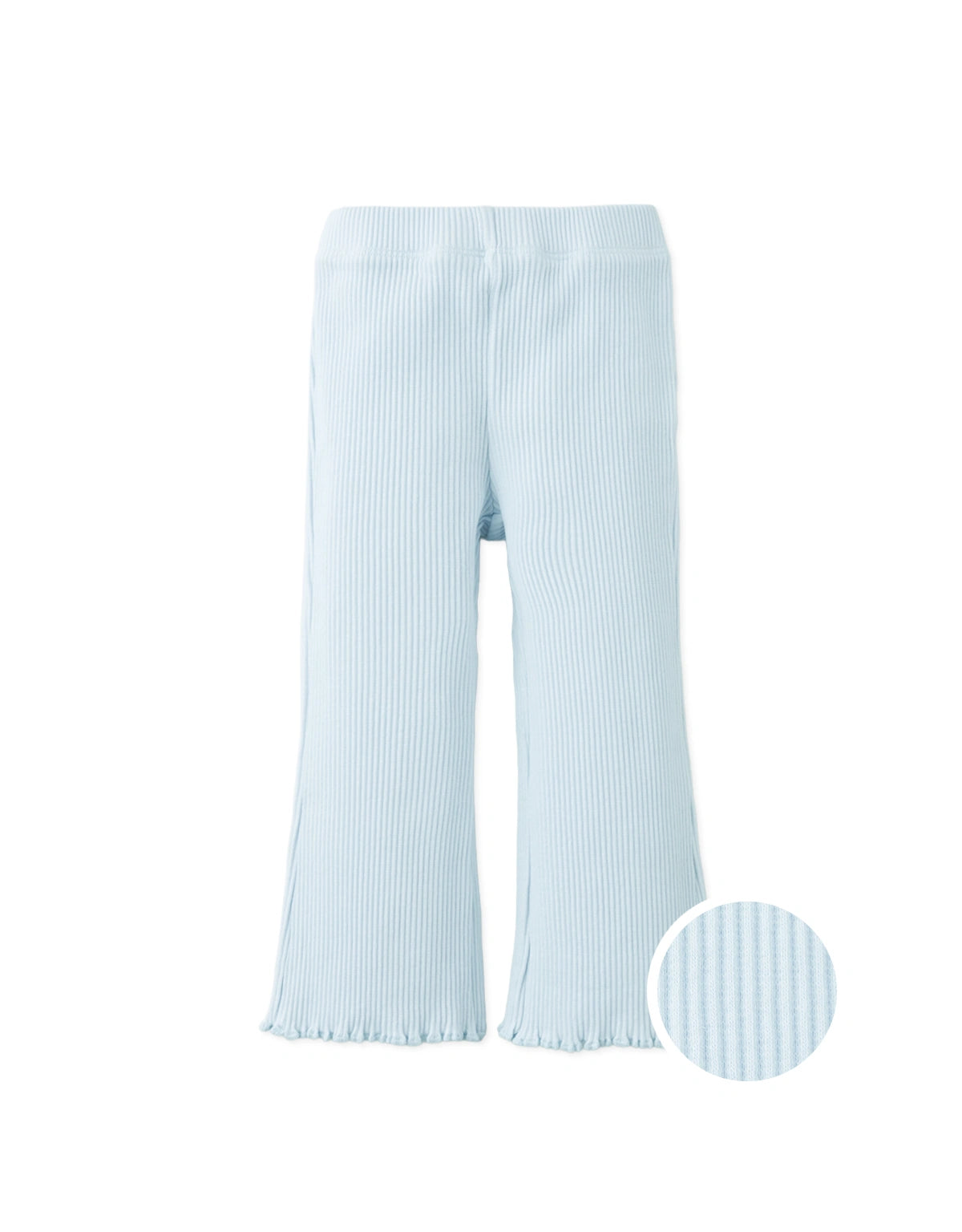 Baby Marie Ribbed Lettuce-Hem Flared Leggings