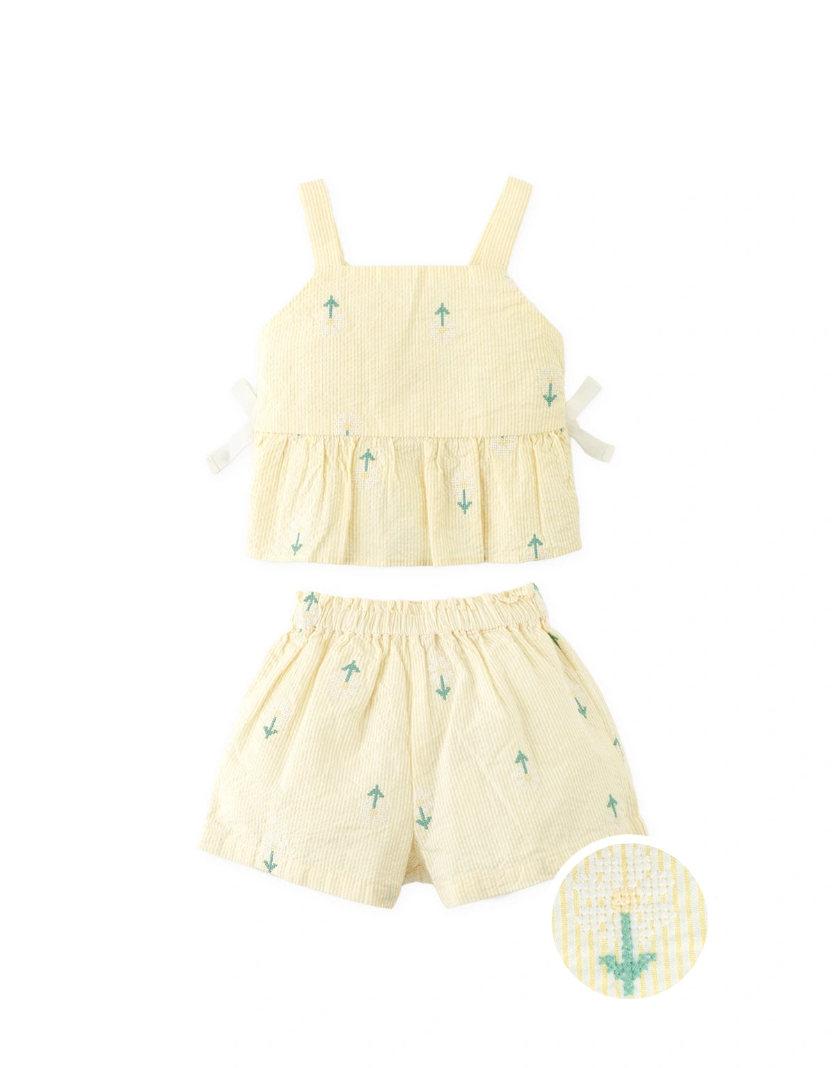 Baby Delia Embroidered Peplum Top and Shorts Set
