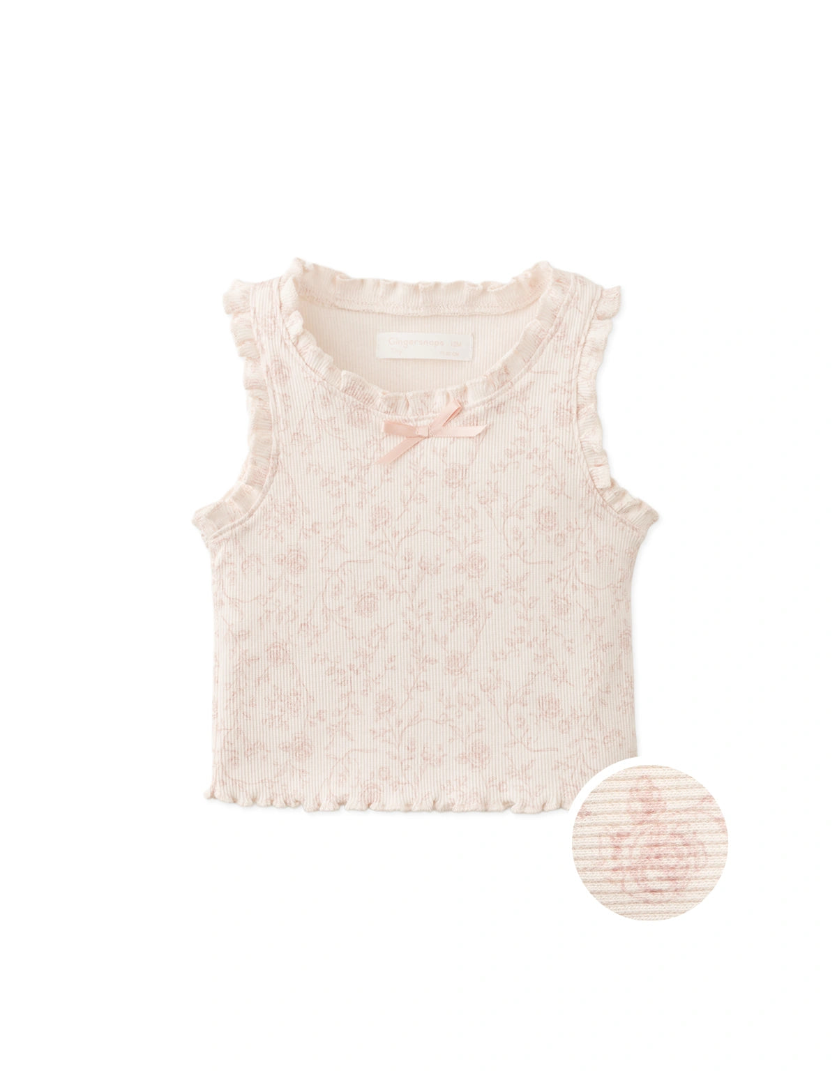 Baby Casey Ruffle Tank Top in Floral Toile
