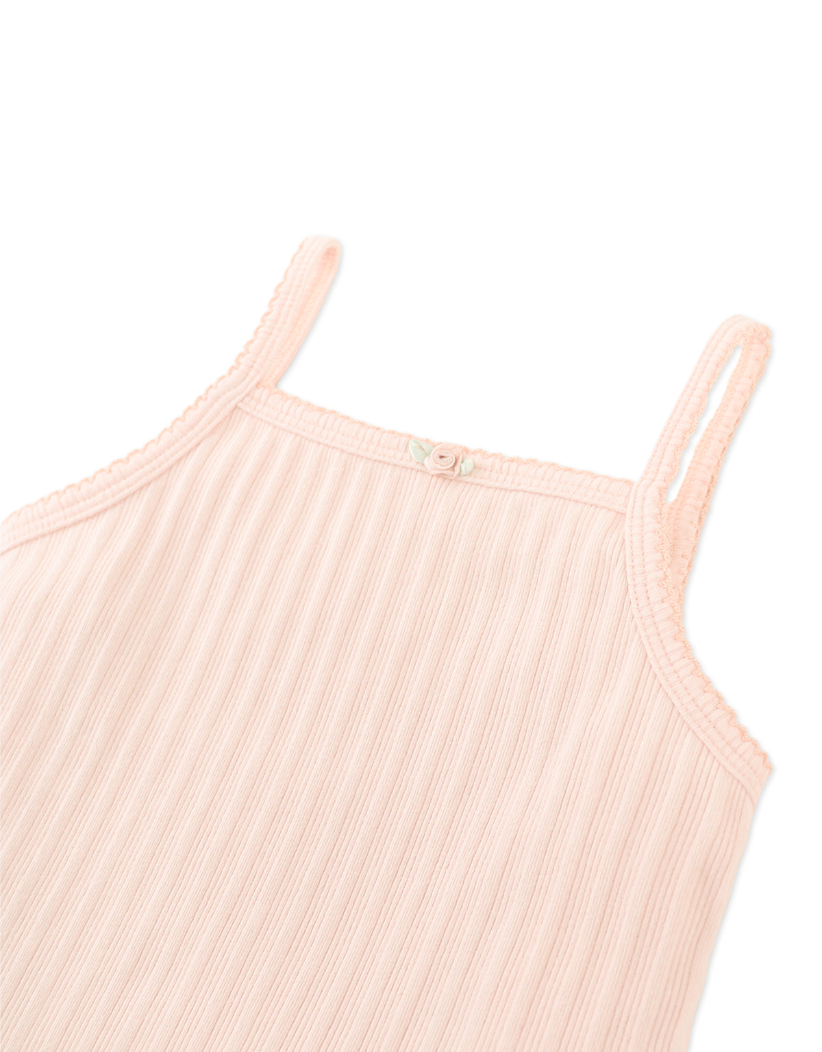 Baby Lila Ribbed Tank Top with Picot Edge