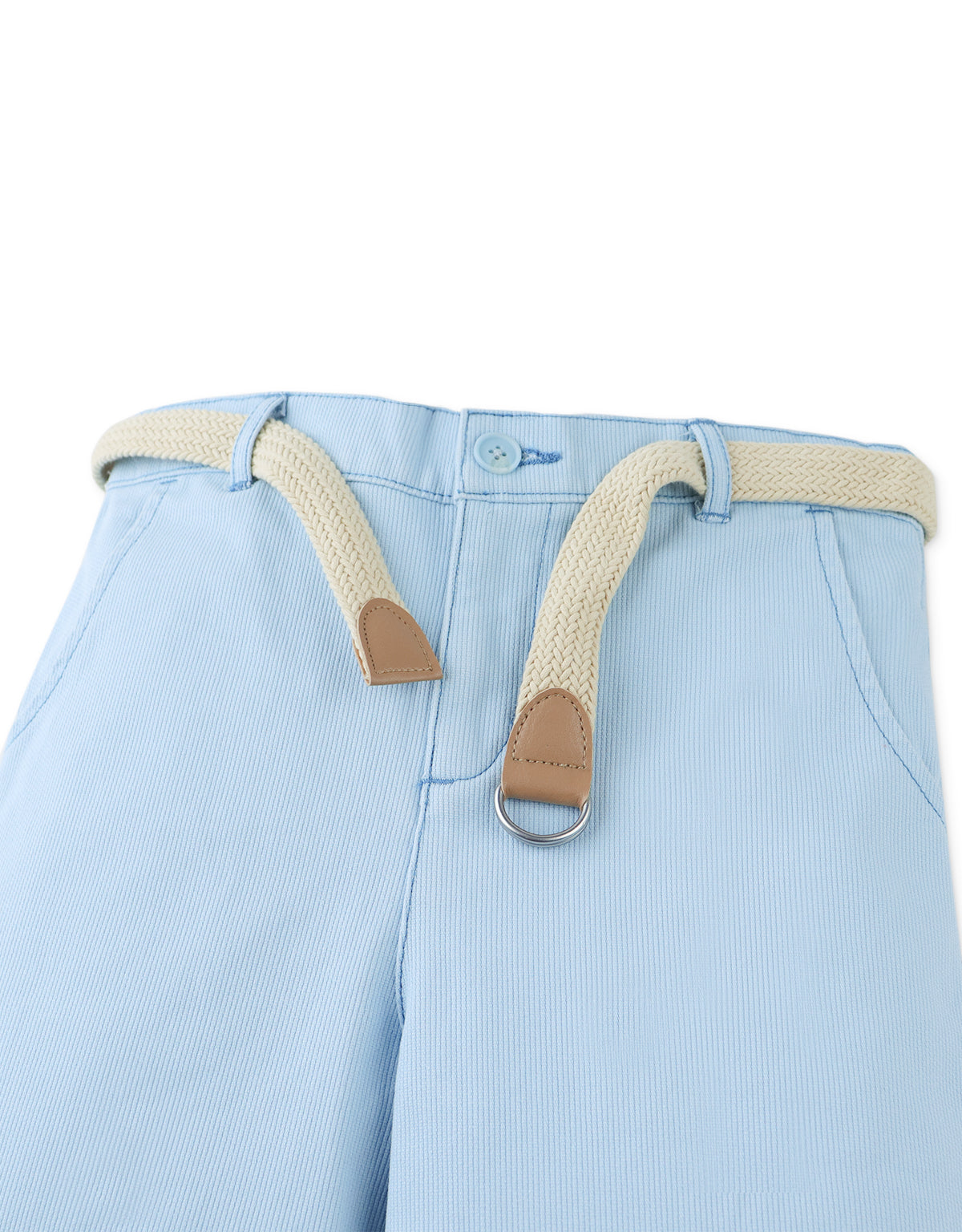 Sam Regular Fit Bedford Cord Shorts with Braided Cotton Belt style detail