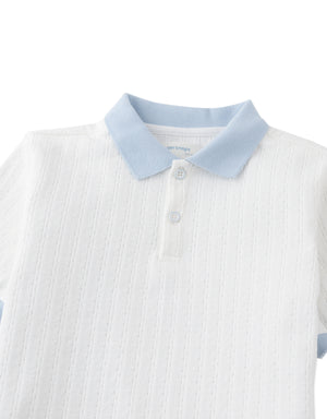 Daz Cable Jersey Polo Shirt front view
