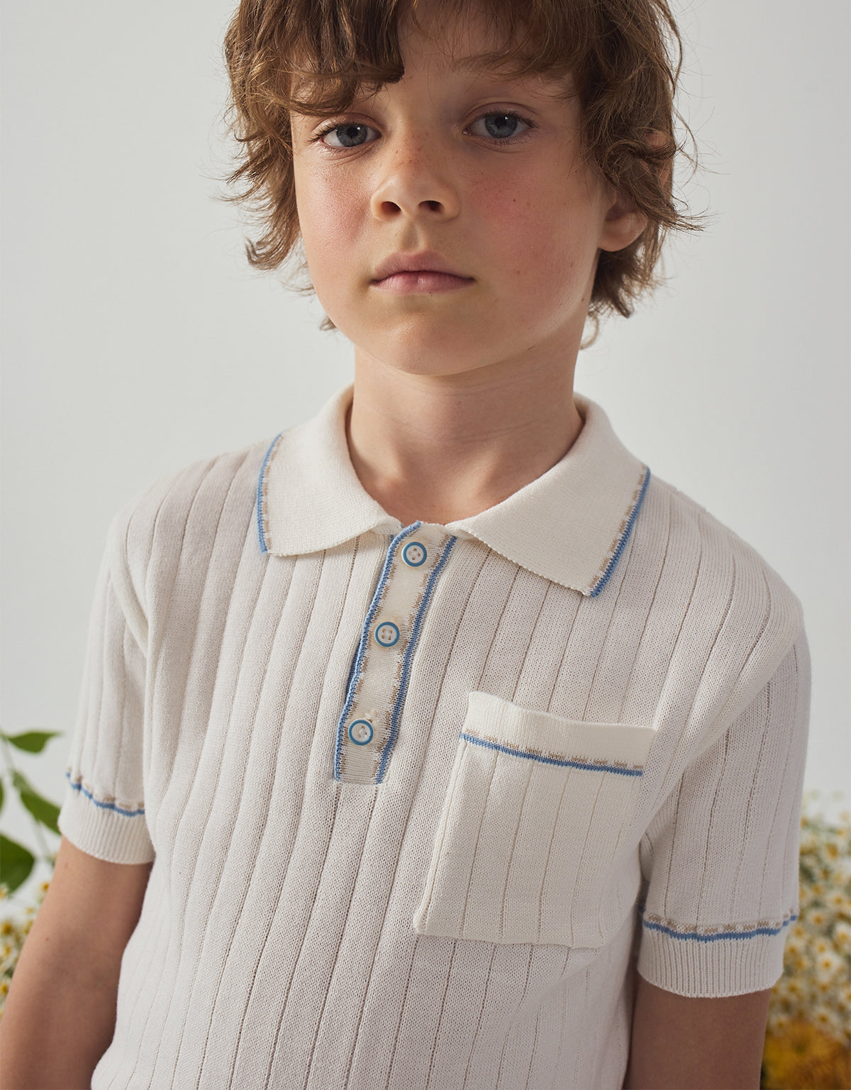Reiner Polo Shirt with Striped Tipping Accents model view