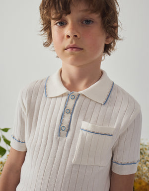 Reiner Polo Shirt with Striped Tipping Accents model view