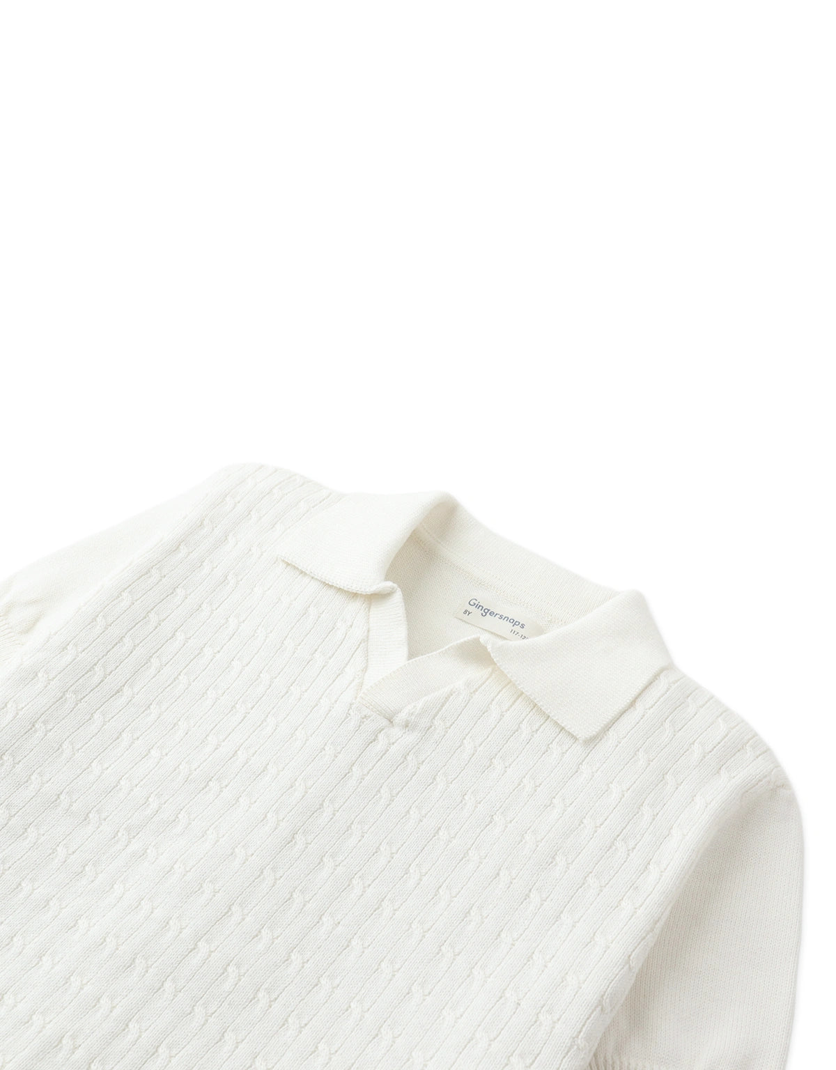 Steven Fine Cable Knit Open-Collar Polo
