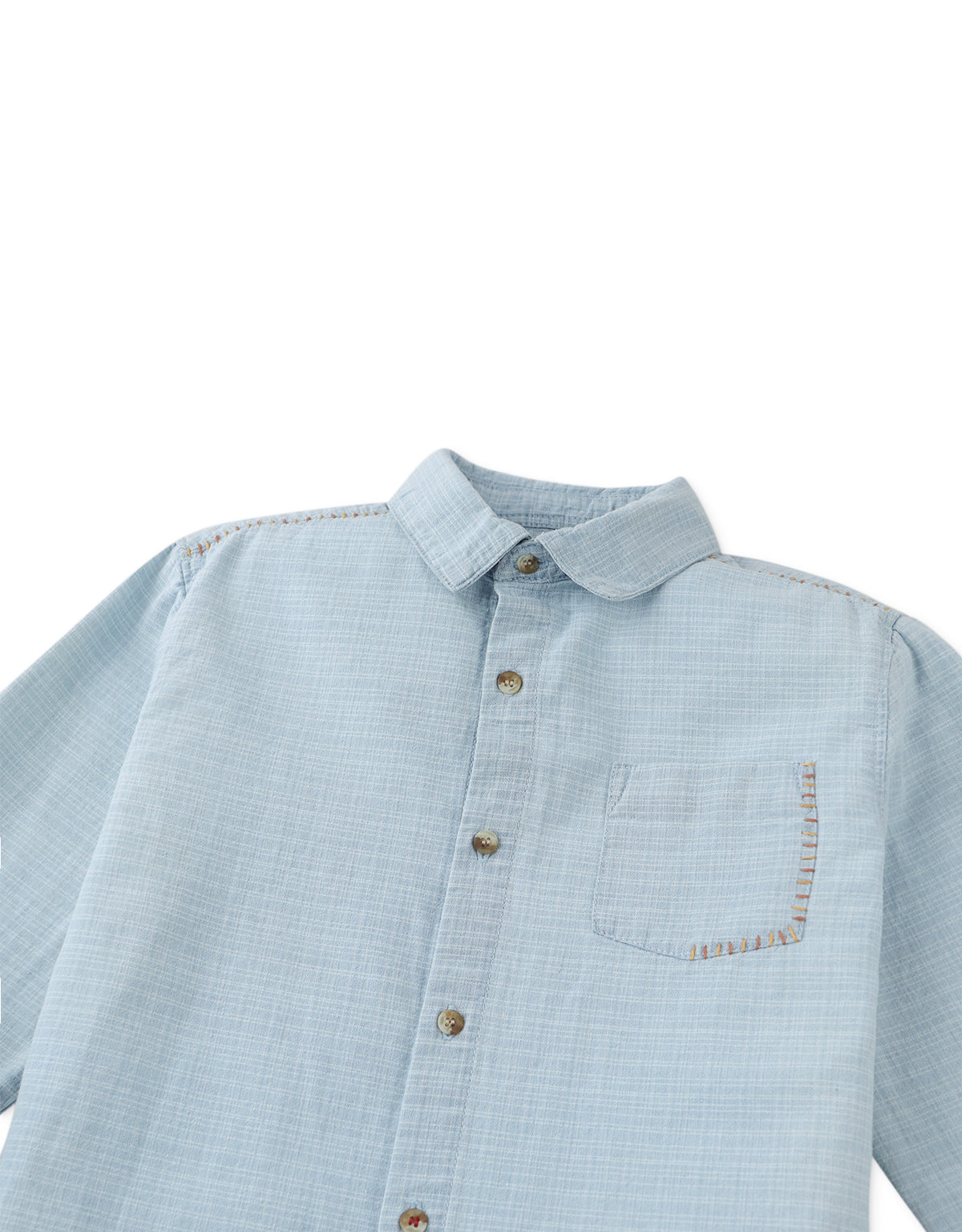 Julius Washed Denim Shirt with Contrast Thread style detail