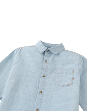 Julius Washed Denim Shirt with Contrast Thread style detail
