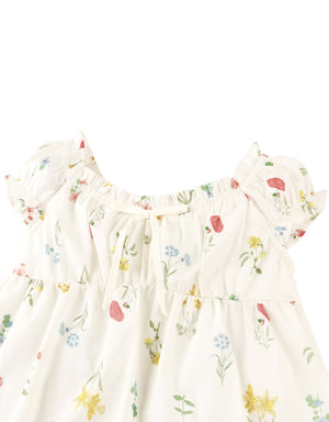 Jennie Cotton Top with Ruffled Details & Puff Sleeves front view
