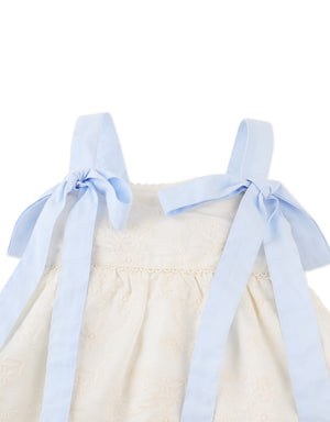 Leilani Embroidered Top with Bow Tie Straps front view