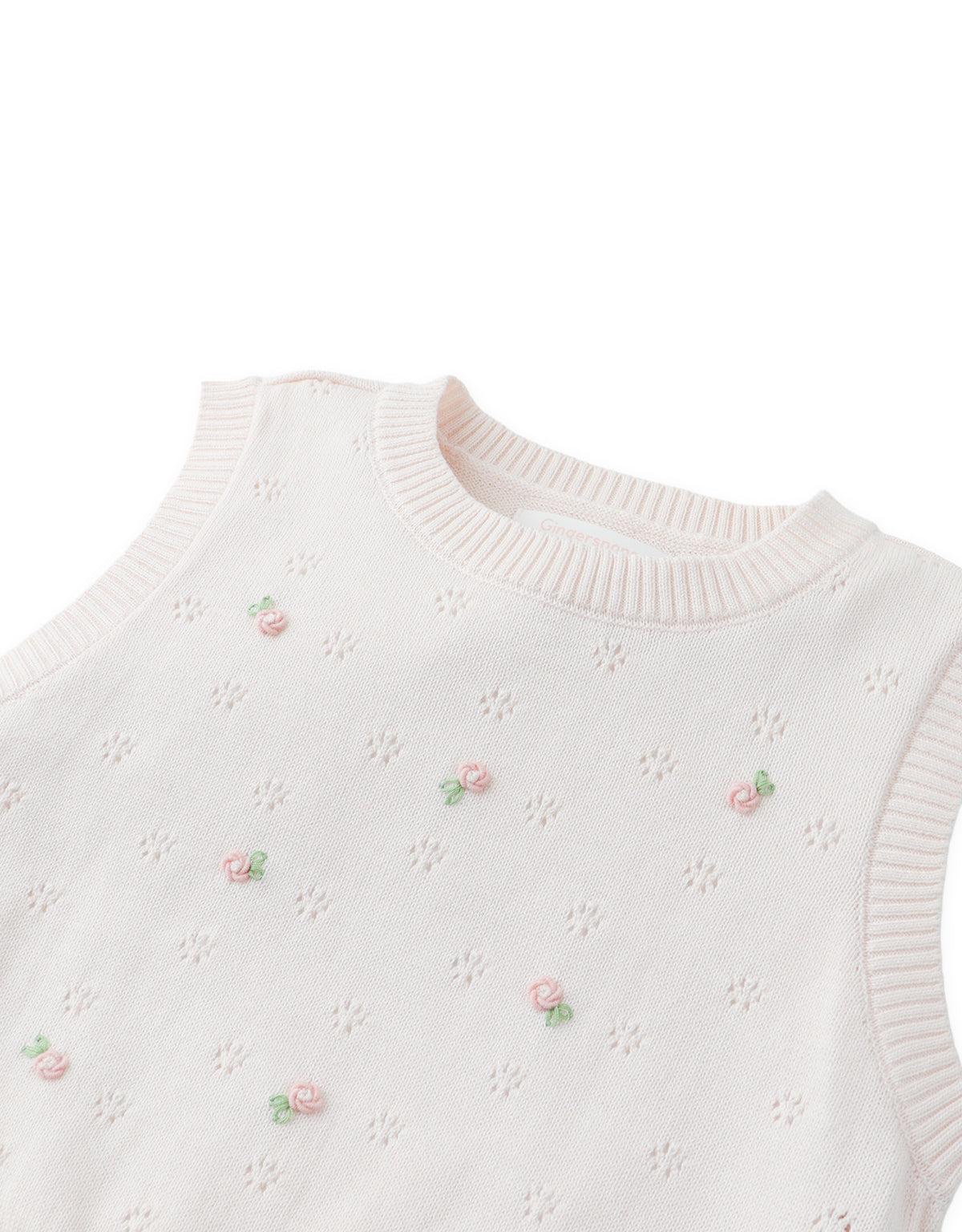 Yvonne Floral-Embroidered Pointelle Peplum Top