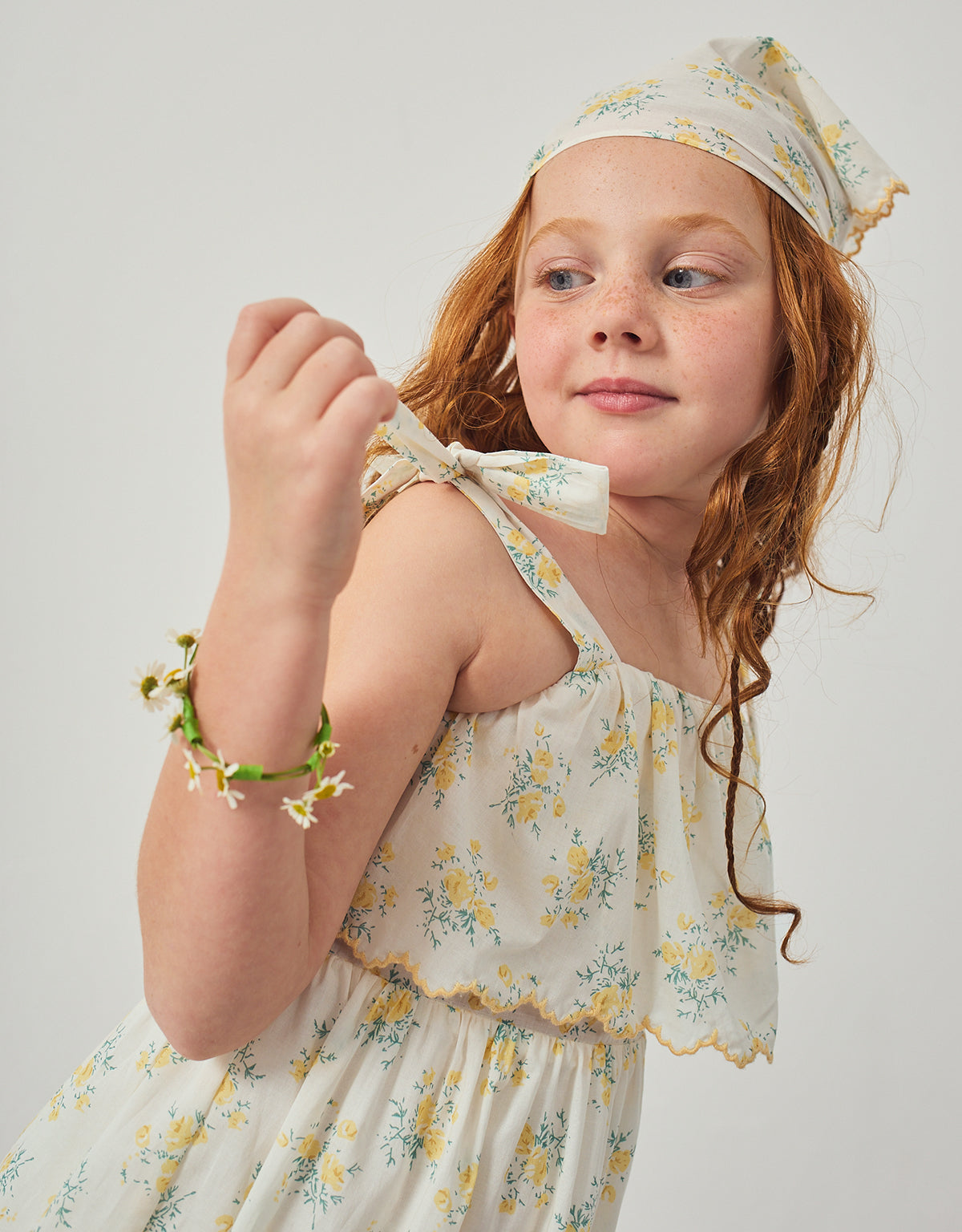 Katie Sundress with Bow Tie Straps & Embroidery style detail