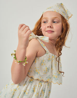 Katie Sundress with Bow Tie Straps & Embroidery style detail